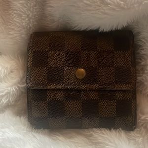 Louis Vuitton damier compact wallet with front snap closure